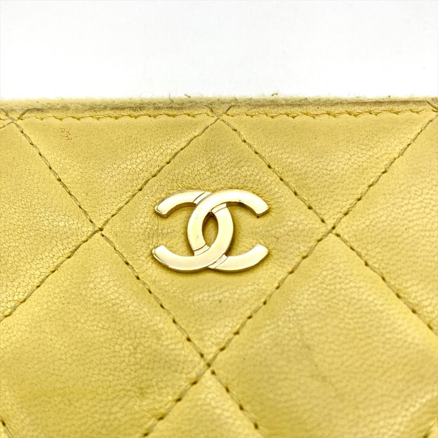 マトラッセ シャネル CHANEL ラムスキン コインケース A68943 イエロー