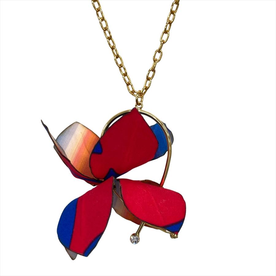 MARNI（マルニ） フラワーモチーフ ネックレス メタル ファブリック