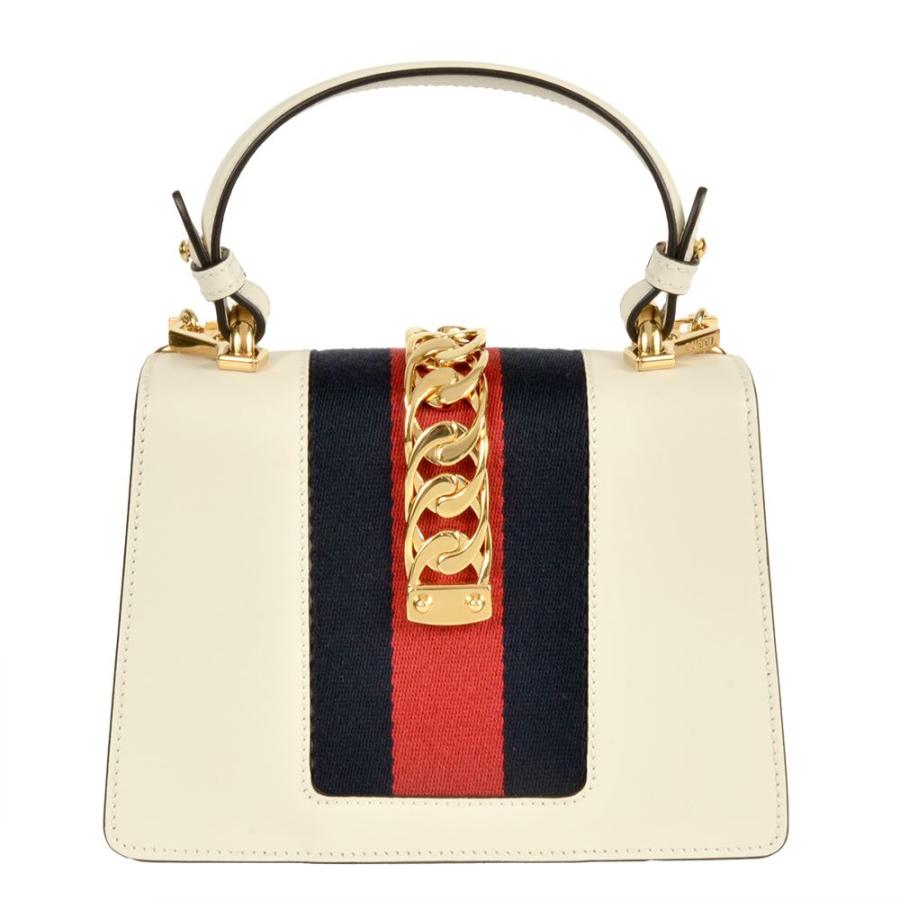 グッチ GUCCI シルヴィ 470270 2WAYバッグ カバン ハンドバッグ ショルダーバッグ レザー ホワイト GUCCI（グッチ） シルヴィ ハンドバッグ 2WAY レザー 470270 ホワイト