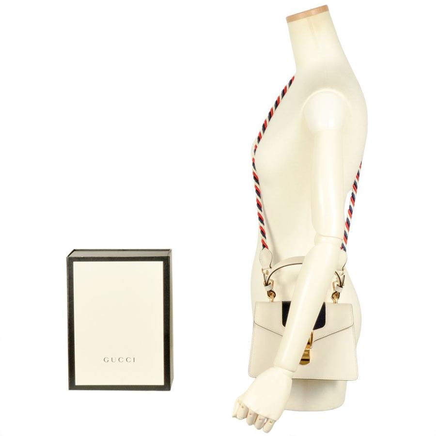 グッチ GUCCI シルヴィ 470270 2WAYバッグ カバン ハンドバッグ ショルダーバッグ レザー ホワイト GUCCI（グッチ） シルヴィ ハンドバッグ 2WAY レザー 470270 ホワイト