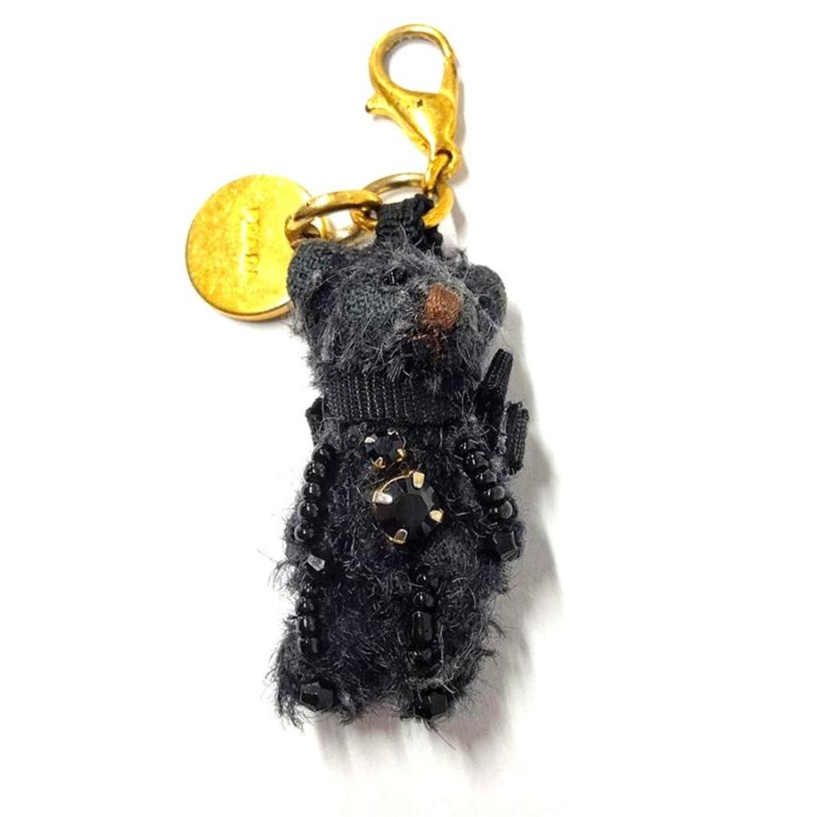 新品 PRADA プラダ ベア キーホルダー キーリング PRADA（プラダ） ベア キーホルダー チャーム ブラック ゴールド金具