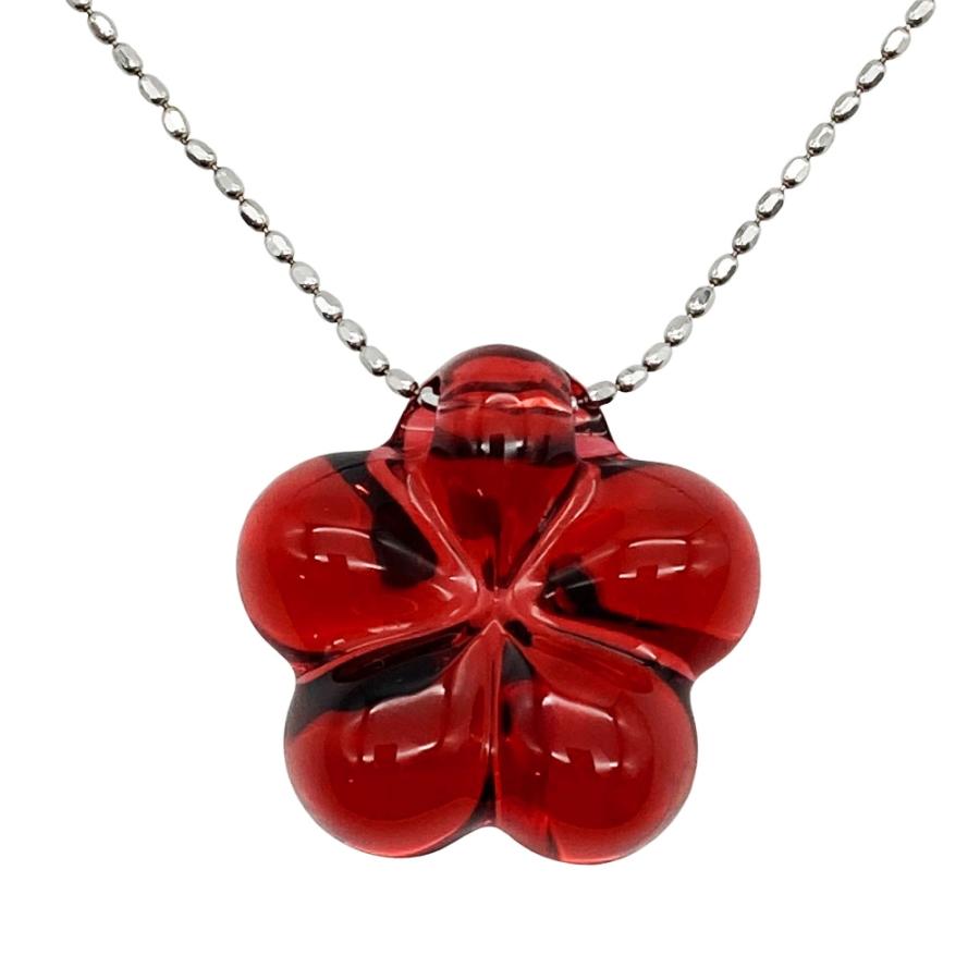 Baccarat バカラ トレフル ネックレス イルゼルビー レッド 赤 中古・古着通販】Baccarat (バカラ) トレフルネックレス クローバー アクセサリー