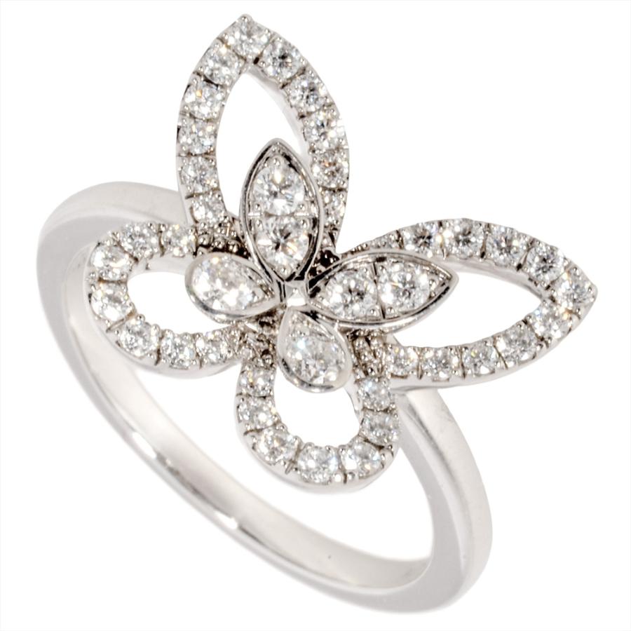 グラフ GRAFF バタフライ シルエット ミニ リング 指輪 ダイヤモンド