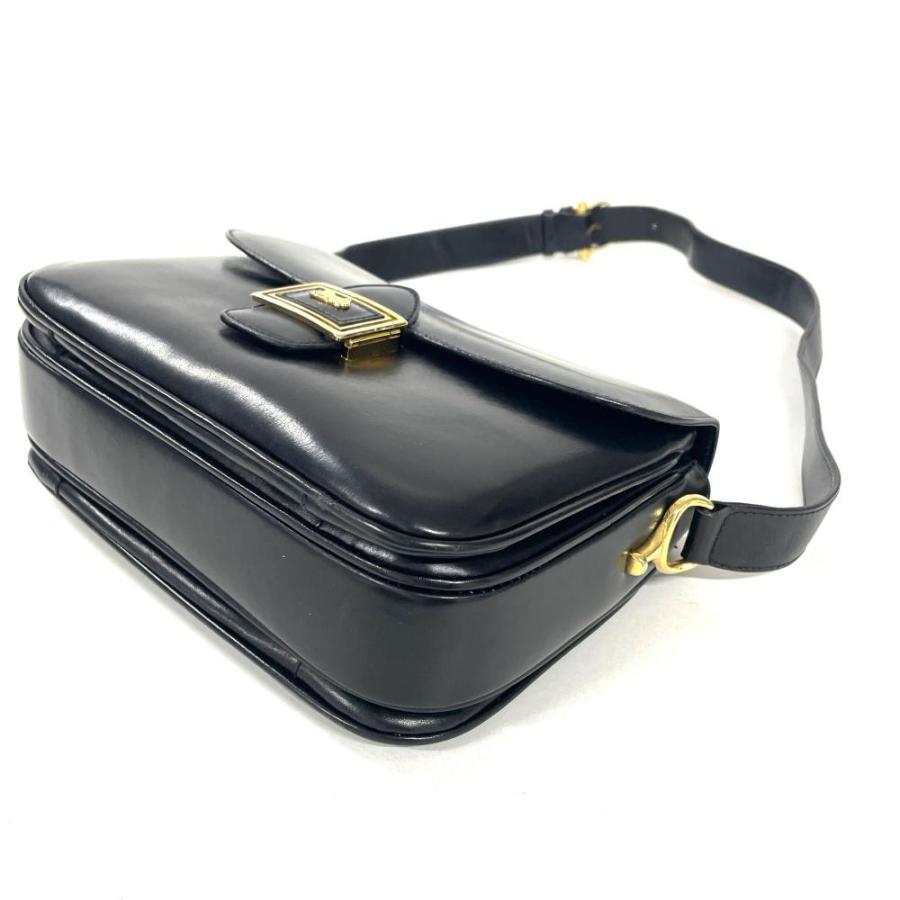 CELINE（セリーヌ） 馬車金具 ショルダーバッグ レザー ブラック