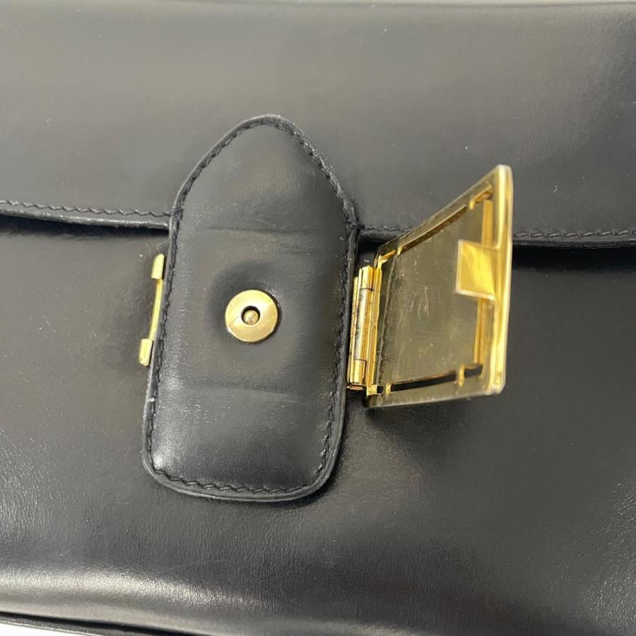 CELINE（セリーヌ） 馬車金具 ショルダーバッグ レザー ブラック