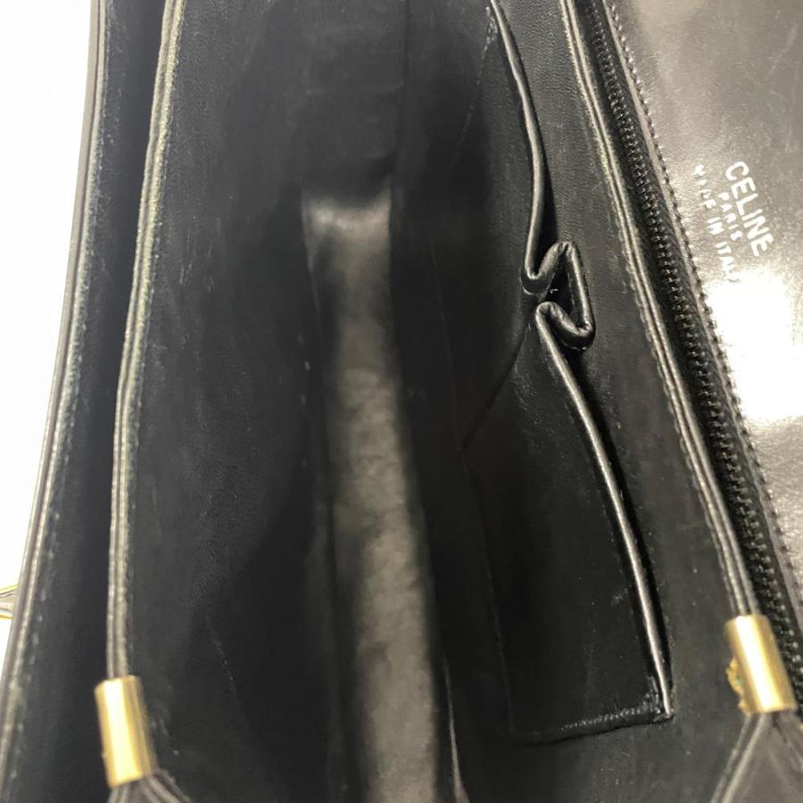 CELINE（セリーヌ） 馬車金具 ショルダーバッグ レザー ブラック