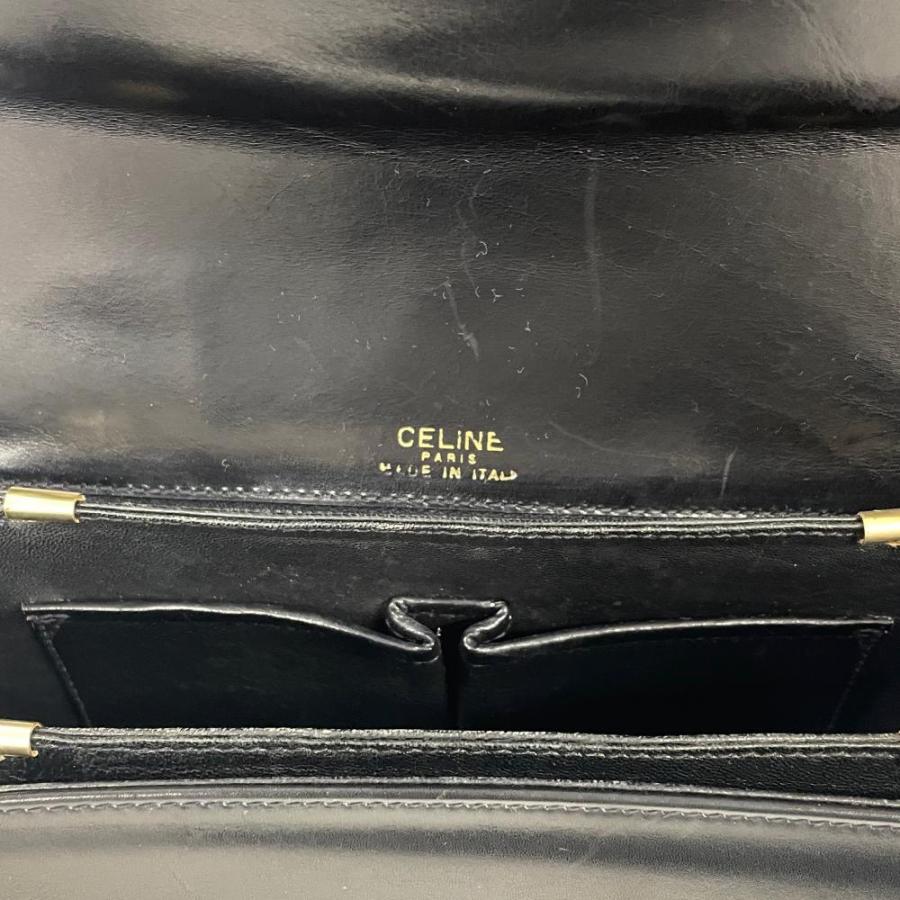 CELINE（セリーヌ） 馬車金具 ショルダーバッグ レザー ブラック