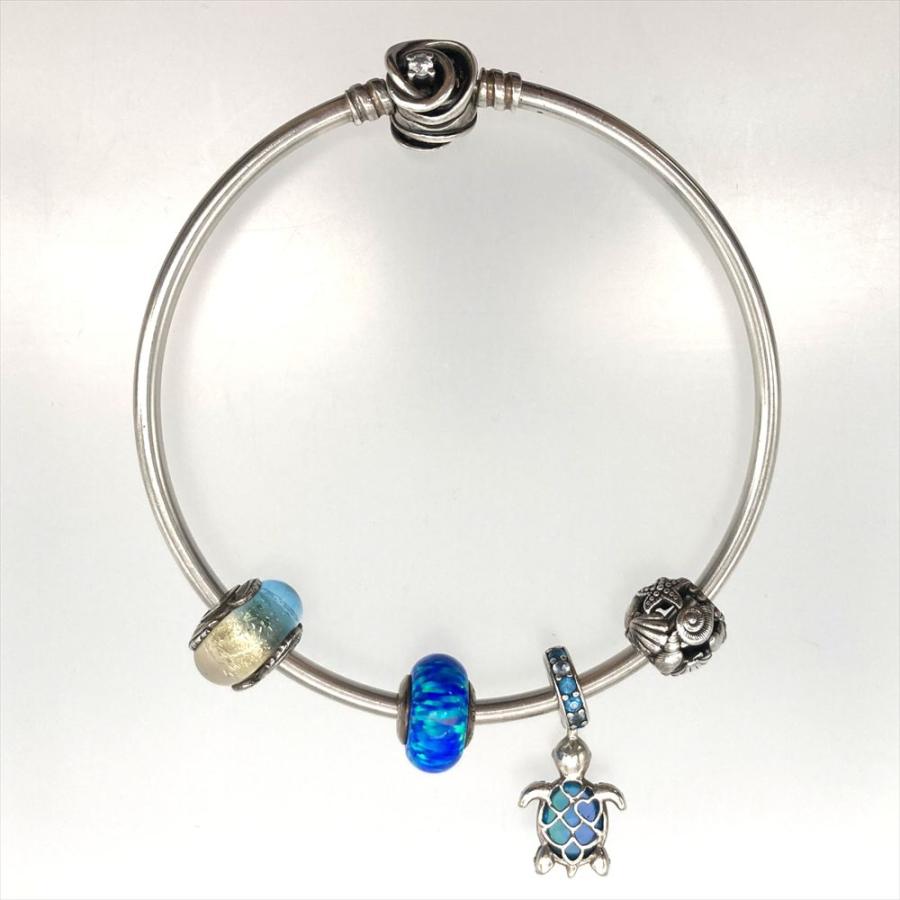 パンドラ PANDORA チャーム4点セット ブレスレット SV925 21g ブルー