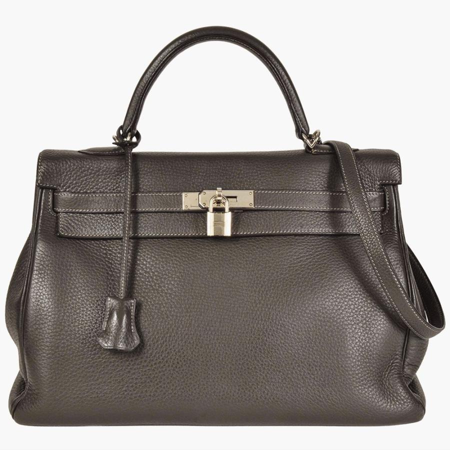 HERMES(エルメス) ケリー 35 ブラック黒トゴ シルバー金具 □I刻印 Kelly エルメス HERMES ケリー35 ハンドバッグ トゴ □H刻印