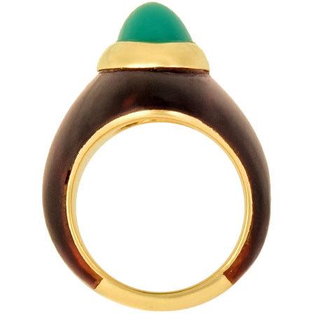 BOUCHERON（ブシュロン） リング クリソプレーズ べっ甲 K18YG #49 