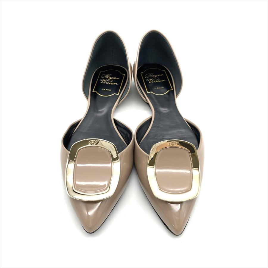 ロジェヴィヴィエ ROGERVIVIER パンプス パテントレザー ベージュ 35