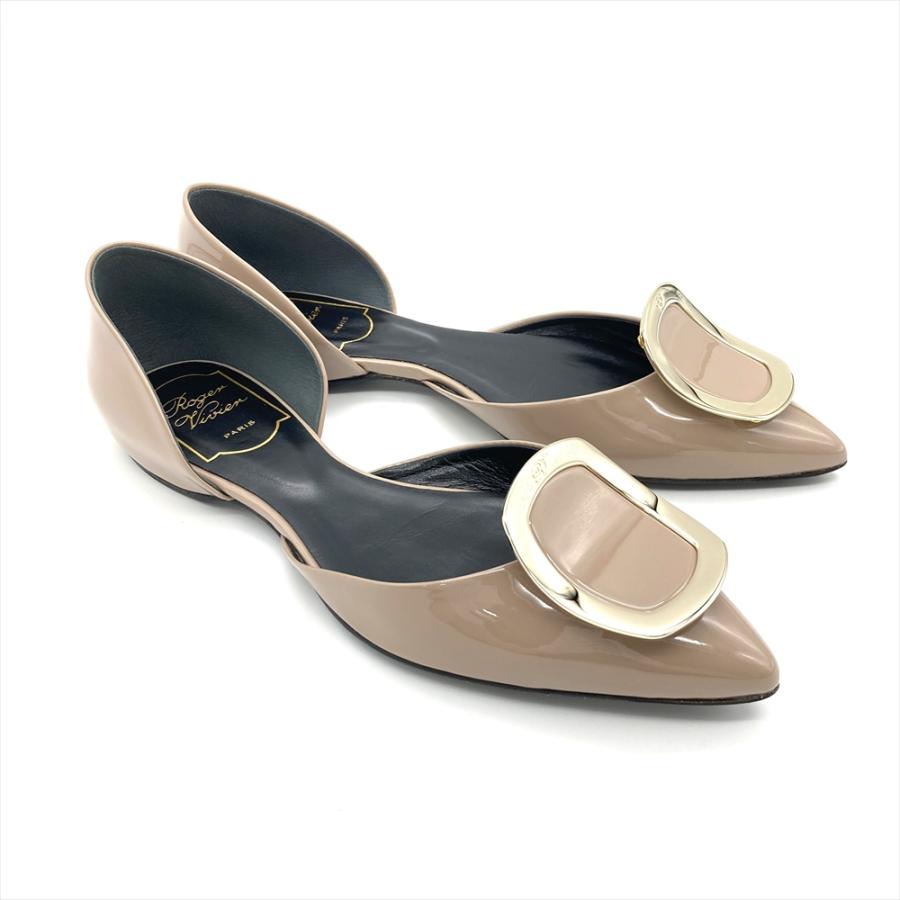 ロジェヴィヴィエ ROGERVIVIER パンプス パテントレザー ベージュ 35