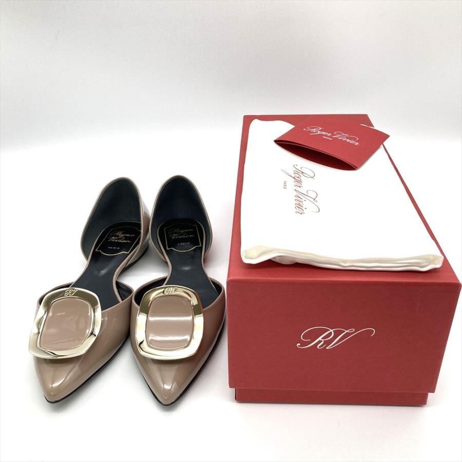ロジェヴィヴィエ ROGERVIVIER パンプス パテントレザー ベージュ 35