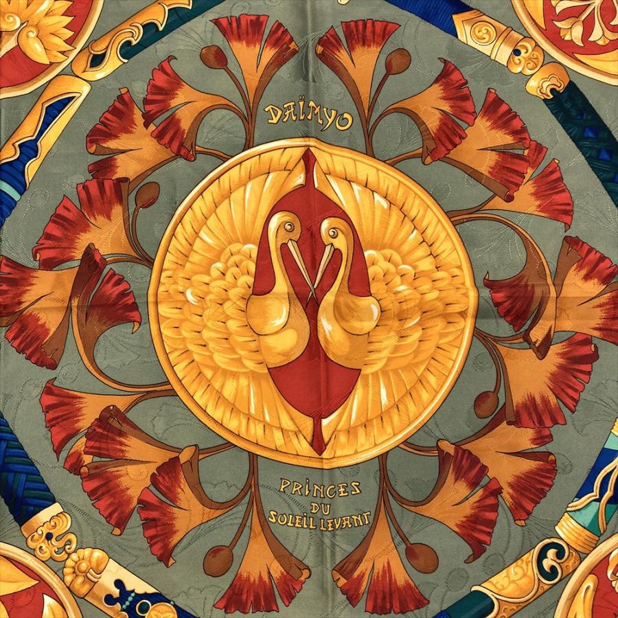 エルメス HERMES カレ 90 DAIMYO 大名 家紋 スカーフ シルク バイセル公式】エルメス カレ 90 DAIMYO PRINCES DU SOLEIL