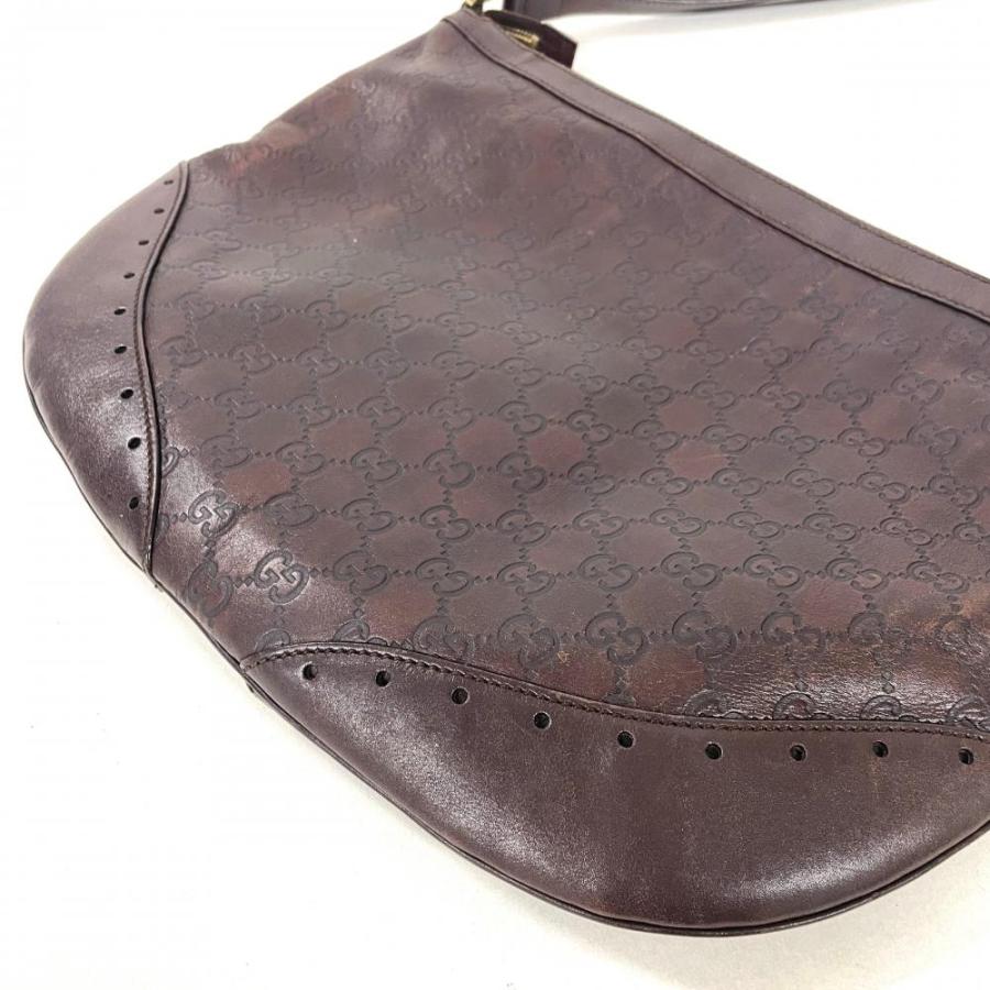 GUCCI（グッチ） ショルダーバッグ グッチシマ ブラウン レザー