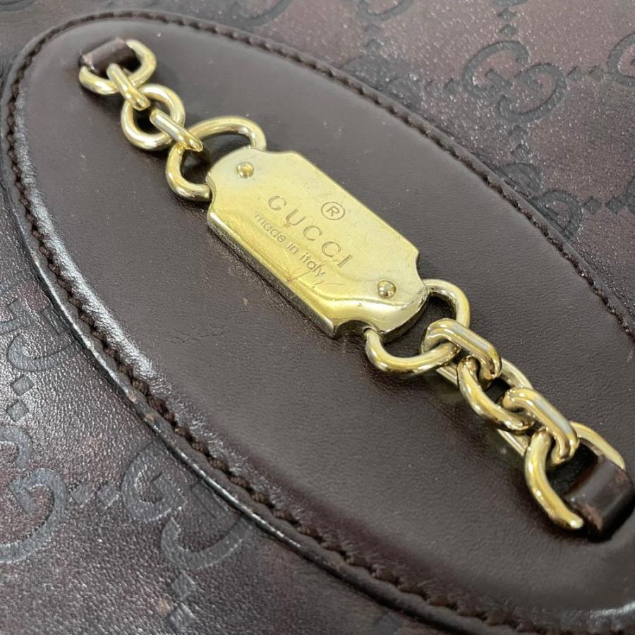 GUCCI（グッチ） ショルダーバッグ グッチシマ ブラウン レザー