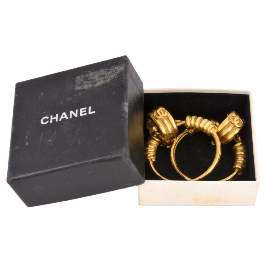 CHANEL シャネル ココマーク フープ イヤリング 94P GP ゴールド