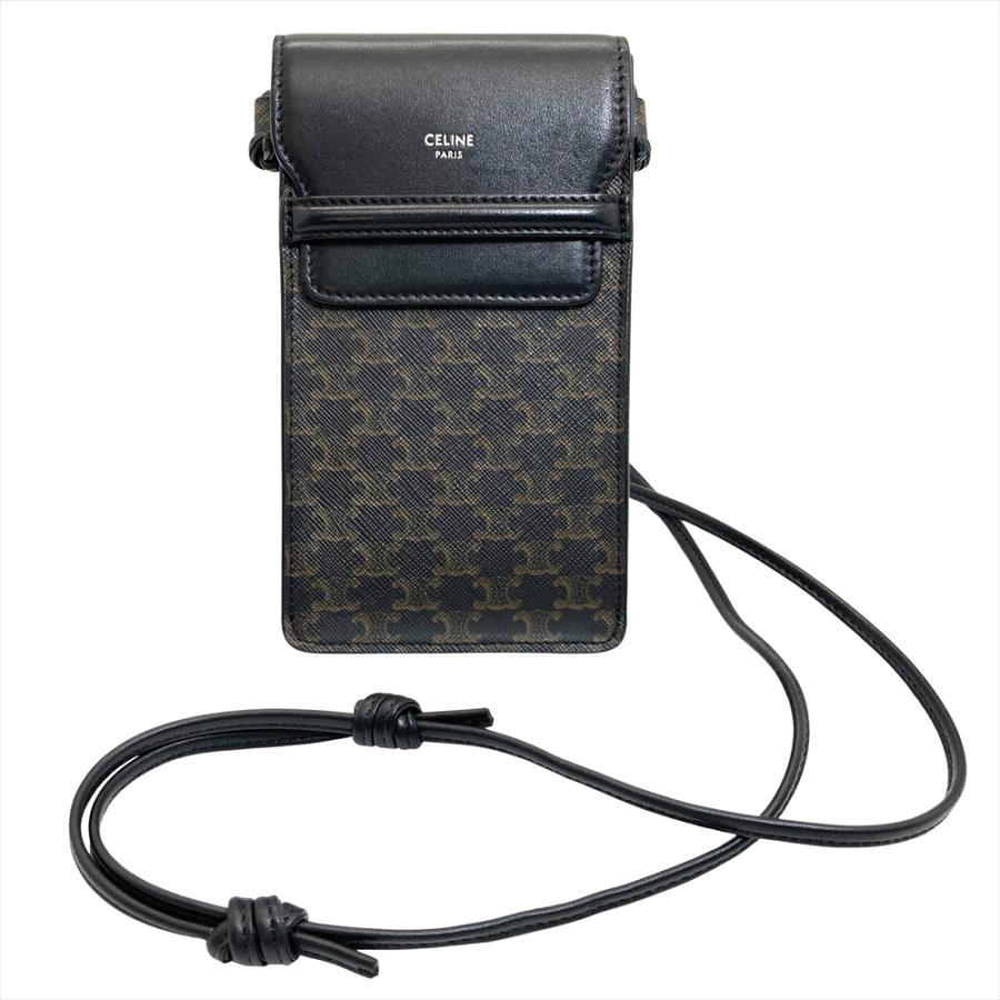 CELINE（セリーヌ） トリオンフ キャンバス＆ラムスキン フラップ付き