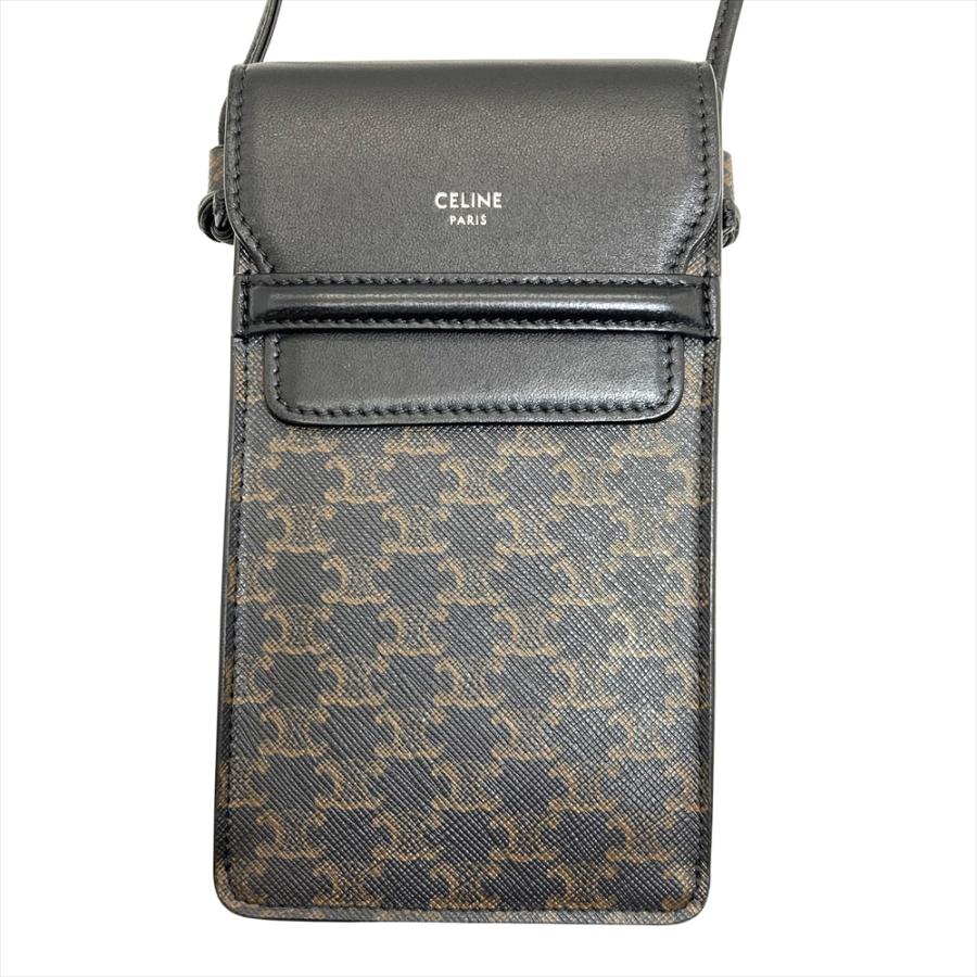 CELINE（セリーヌ） トリオンフ キャンバス＆ラムスキン フラップ付き