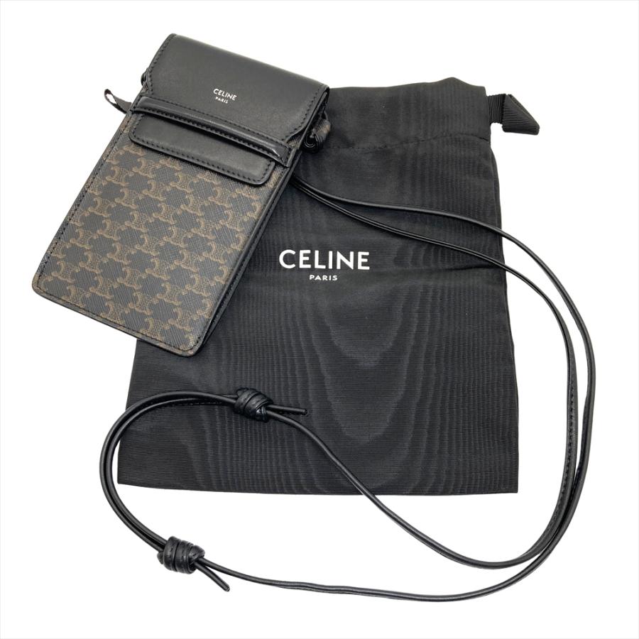 CELINE（セリーヌ） トリオンフ キャンバス＆ラムスキン フラップ付き