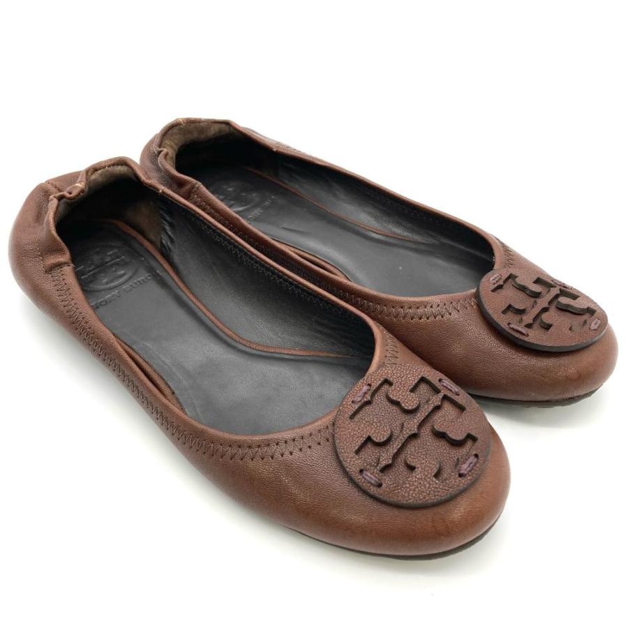 トリーバーチフラットシューズ　バレーシューズ　新品未使用　23.5㎝ 新品☆TORY BURCHトリーバーチ本革フラットシューズキャメル 23.5cm