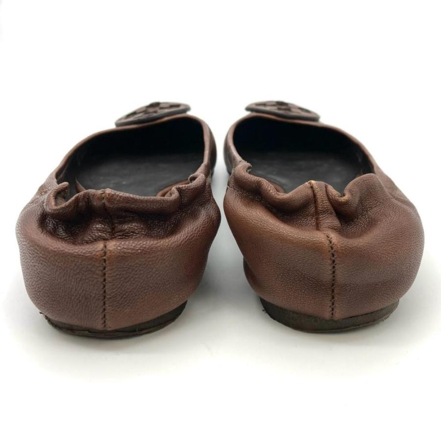 TORY BURCH（トリーバーチ） フラット パンプス レザー ブラウン 23.5