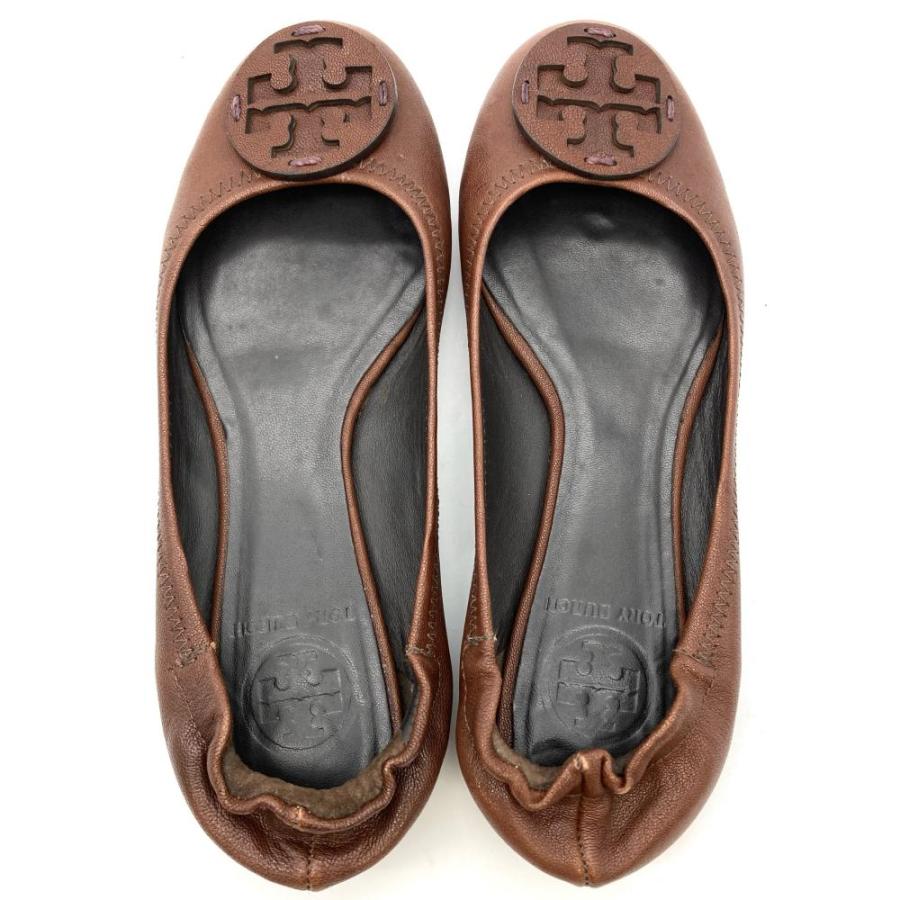 TORY BURCH（トリーバーチ） フラット パンプス レザー ブラウン 23.5