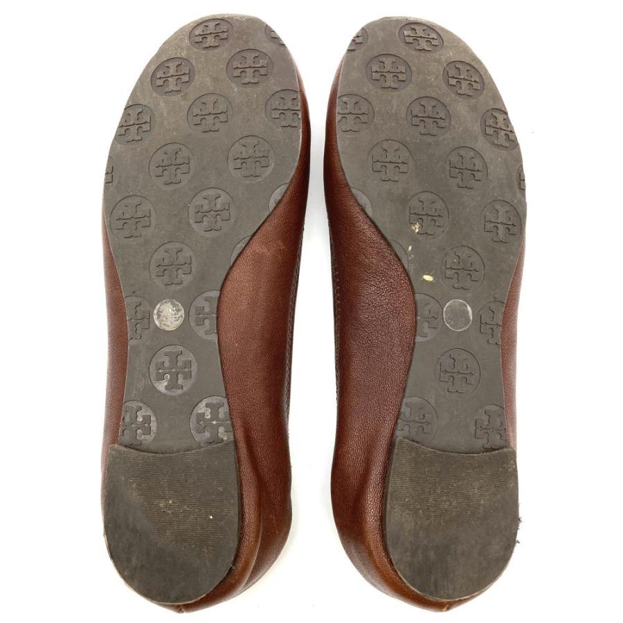 TORY BURCH（トリーバーチ） フラット パンプス レザー ブラウン 23.5