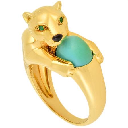 Cartier（カルティエ） パンテール ヴェドラ リング ターコイズ K18YG
