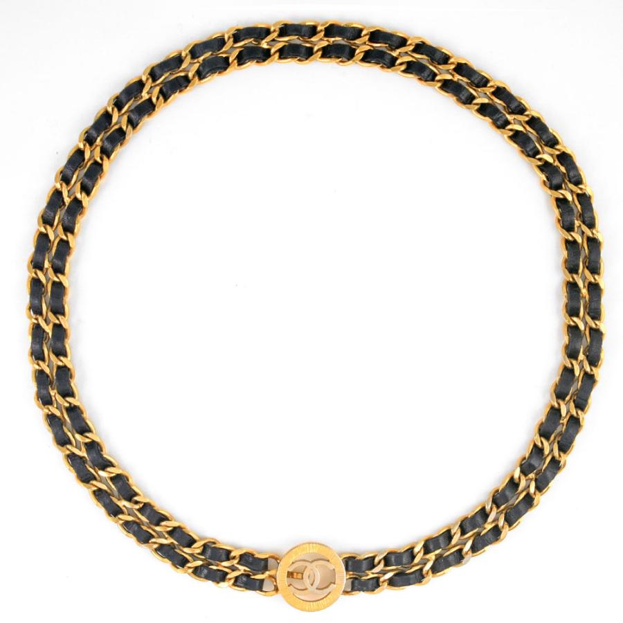 シャネル ゴールドプレート ココマーク ダブルチェーンベルト CHANEL シャネル ダブルチェーンベルト ココマーク ベルト