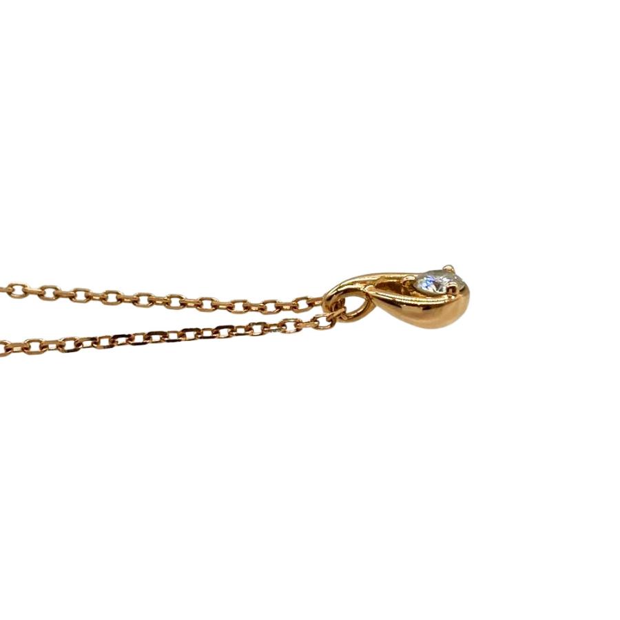 ヨンドシー 4℃ しずく 一粒 ネックレス ダイヤモンド K18PG 1.4g