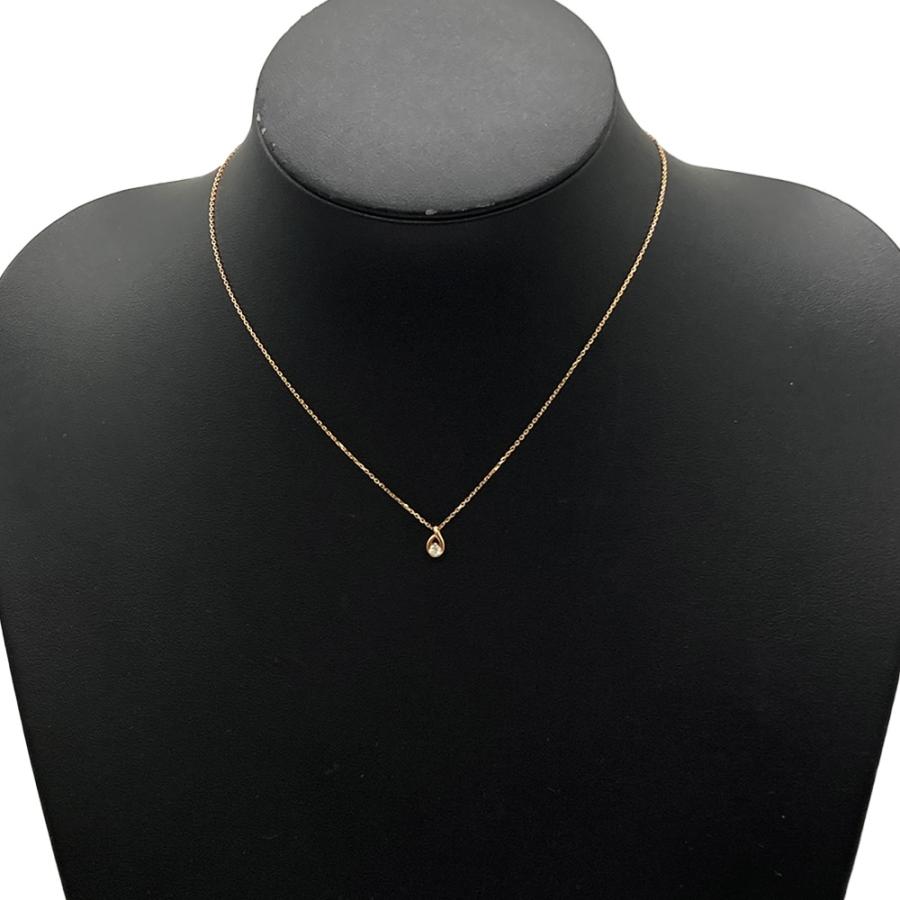 ヨンドシー 4℃ しずく 一粒 ネックレス ダイヤモンド K18PG 1.4g