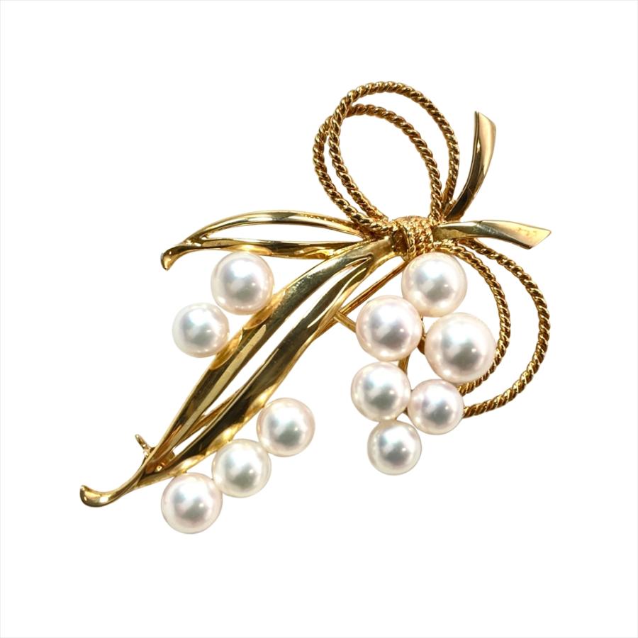 MIKIMOTO（ミキモト） パール ブローチ 真珠 K18YG 11.9g イエロー