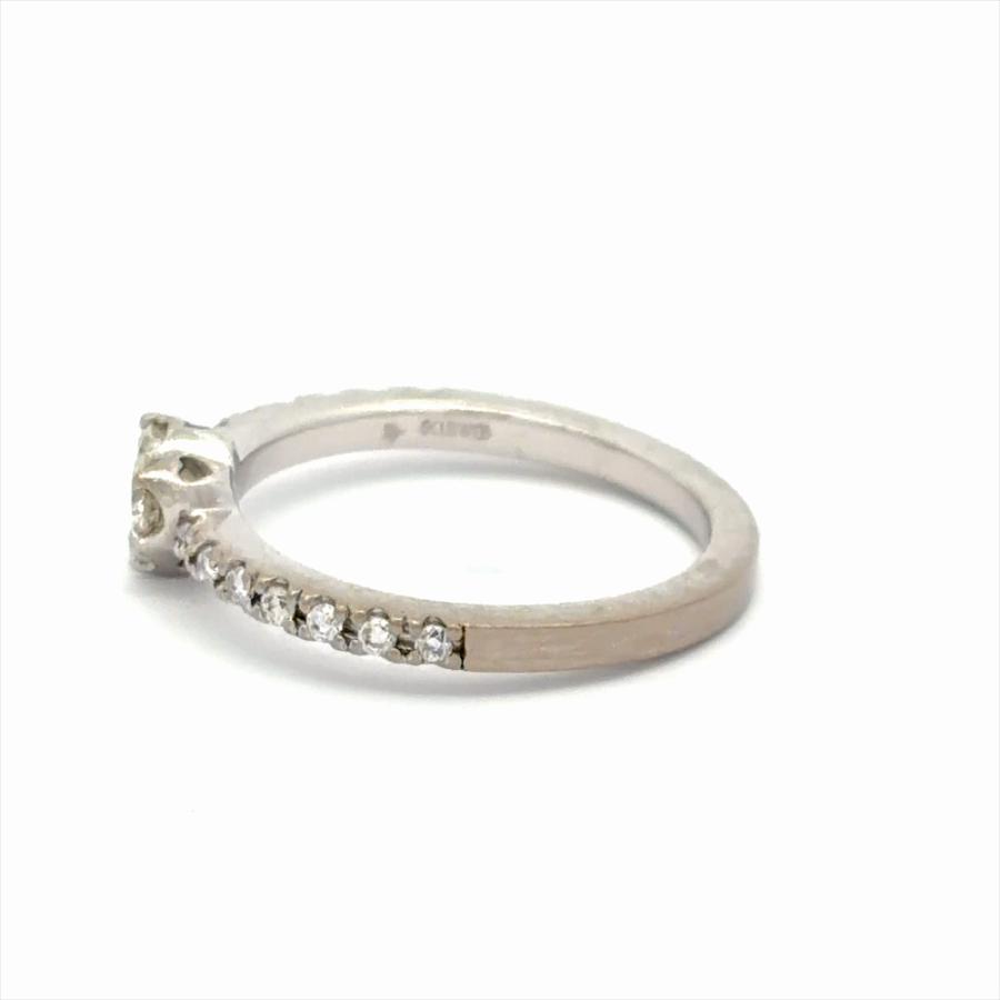 ポンテヴェキオ Ponte Vecchio ハーフエタニティ ハート リング 指輪 ダイヤモンド 0.18ct 約3号 K18WG 2.1g ホワイトゴールド レディース_2