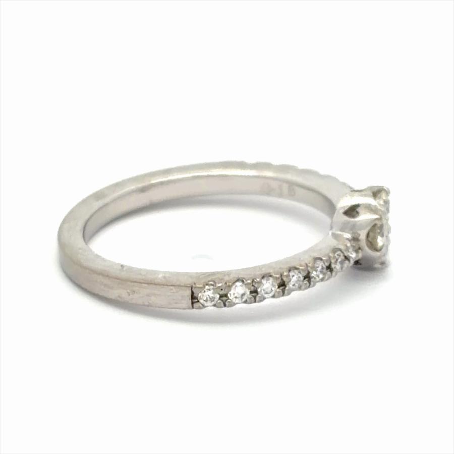 ポンテヴェキオ Ponte Vecchio ハーフエタニティ ハート リング 指輪 ダイヤモンド 0.18ct 約3号 K18WG 2.1g ホワイトゴールド レディース_4