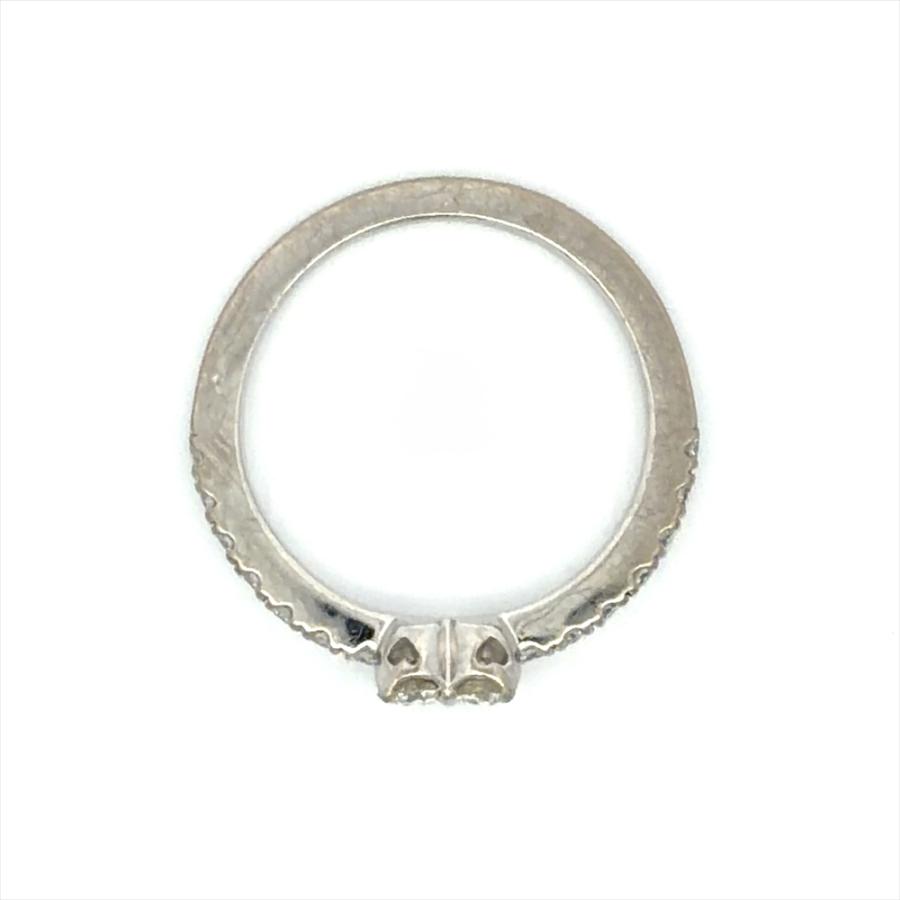 ポンテヴェキオ Ponte Vecchio ハーフエタニティ ハート リング 指輪 ダイヤモンド 0.18ct 約3号 K18WG 2.1g ホワイトゴールド レディース_5