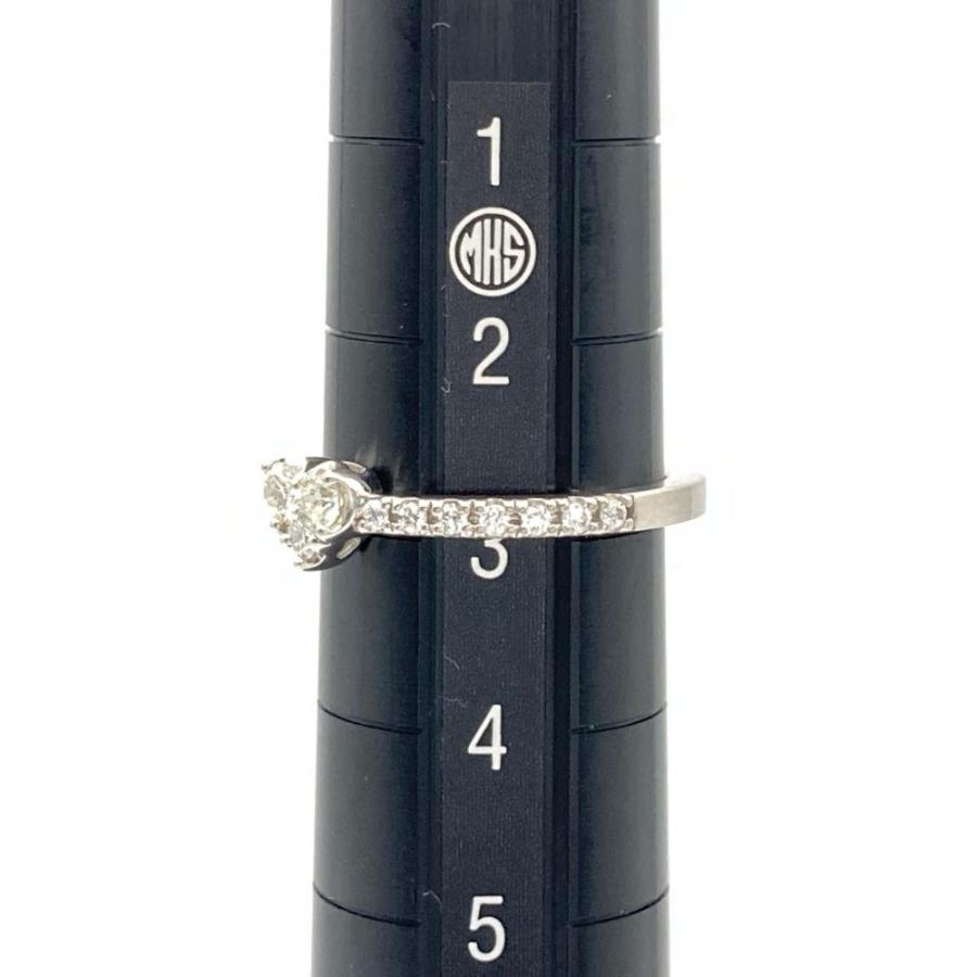 ポンテヴェキオ Ponte Vecchio ハーフエタニティ ハート リング 指輪 ダイヤモンド 0.18ct 約3号 K18WG 2.1g ホワイトゴールド レディース_8