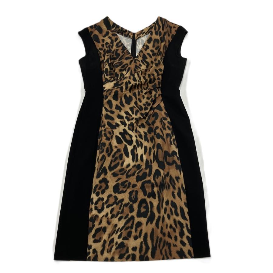 エスカーダ ESCADA ワンピース 5013479 ブラック 38 ヒョウ柄  