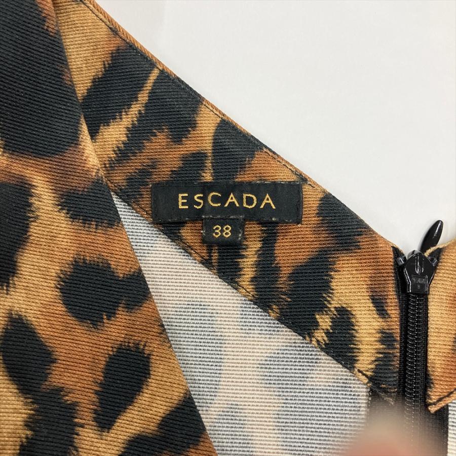 エスカーダ ESCADA ワンピース 5013479 ブラック 38 ヒョウ柄 