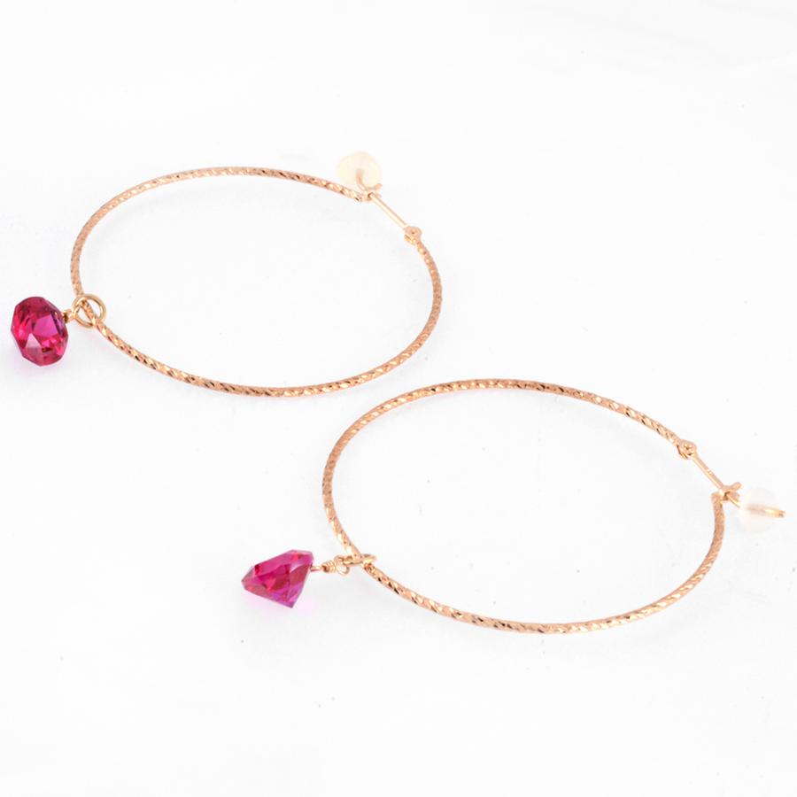 ターコイズ ファッション アガット ルーフピアス ルビーチャーム付き