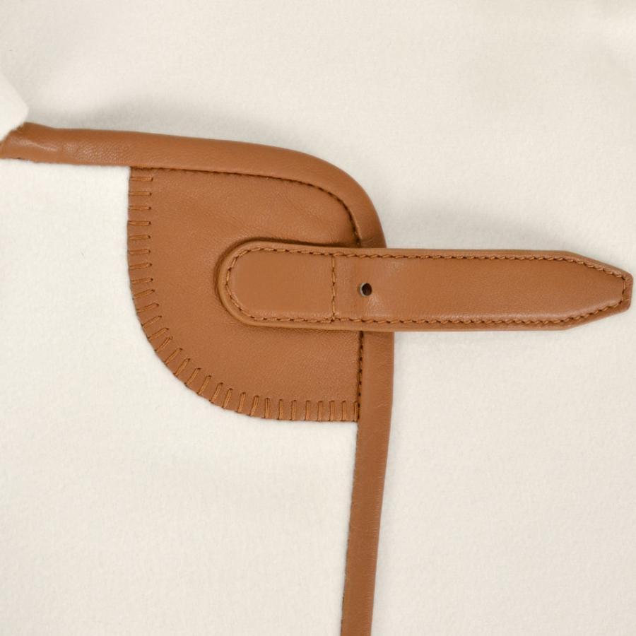 HERMES（エルメス） ダブルフェイス コート カシミヤ レザー ホワイト