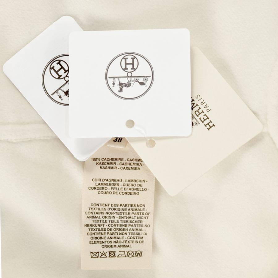 HERMES（エルメス） ダブルフェイス コート カシミヤ レザー ホワイト