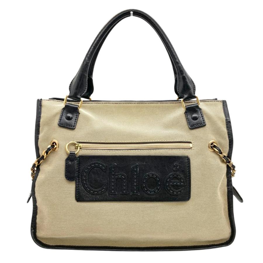 Chloe（クロエ） ハーレー トートバッグ キャンバス レザー ブラック 