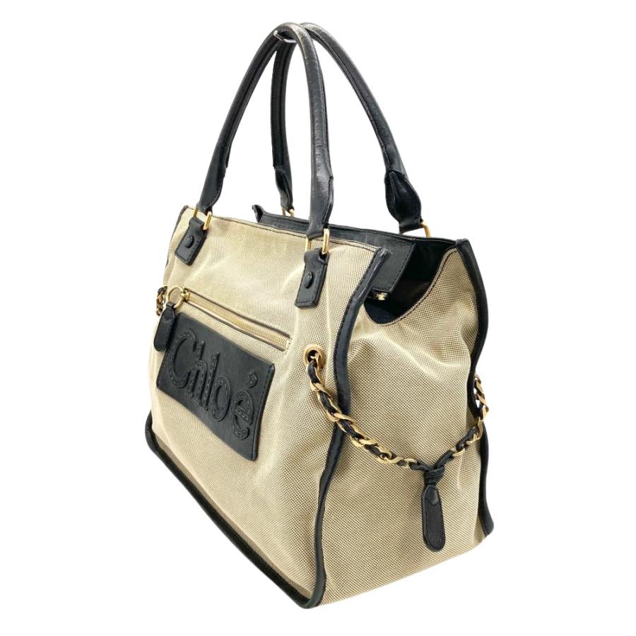 Chloe（クロエ） ハーレー トートバッグ キャンバス レザー ブラック 
