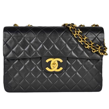 シャネル マトラッセ Wチェーンショルダー ココマーク 黒 34cm CHANEL（シャネル） マトラッセ ココマーク チェーンクラッチ