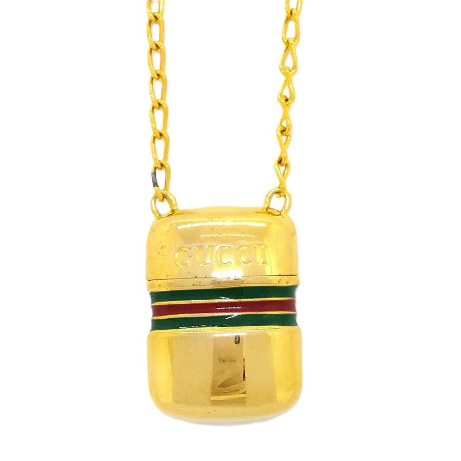 GUCCI グッチ ヴィンテージ ネックレス ピルケース シェリー 小物入れ GUCCI（グッチ） ピルケース ネックレス ゴールド シェリーライン GP
