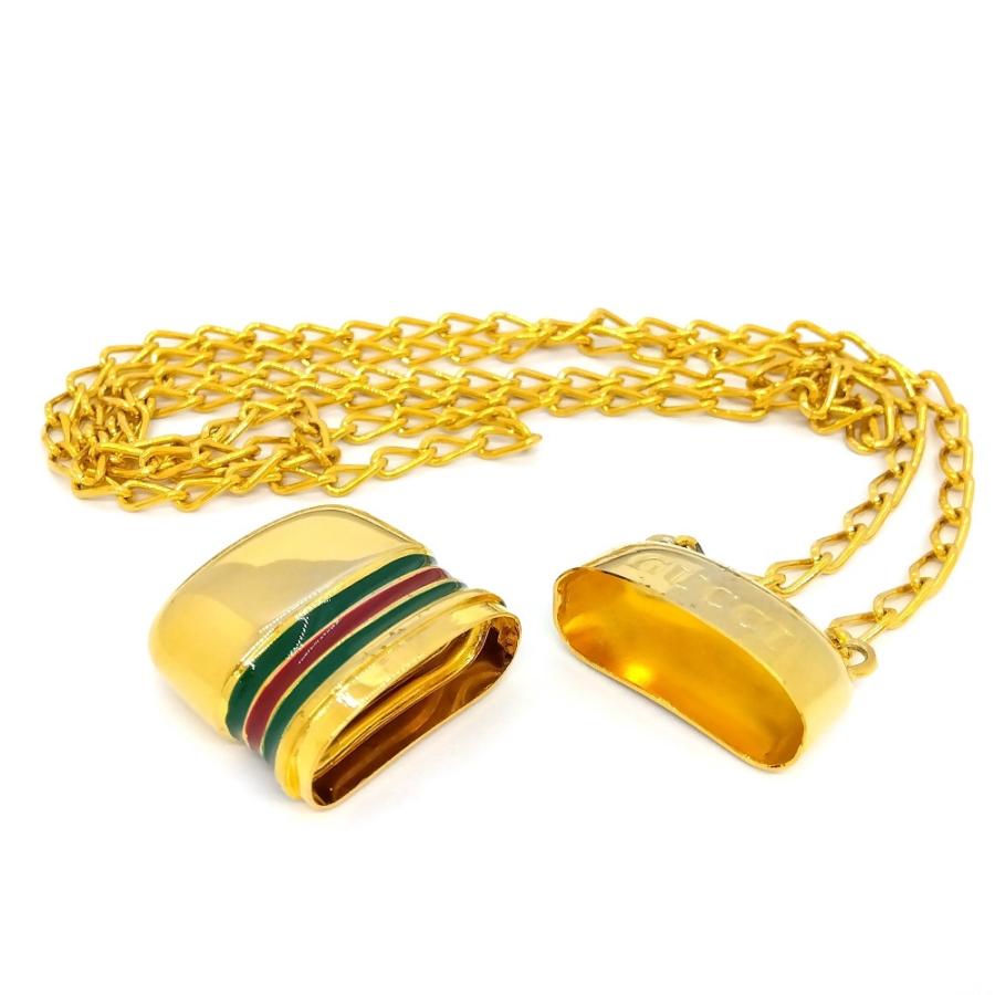 グッチ　ヴィンテージ　アクセサリー　ピル　ケース　925 GUCCI（グッチ） ピルケース ネックレス ゴールド シェリーライン GP