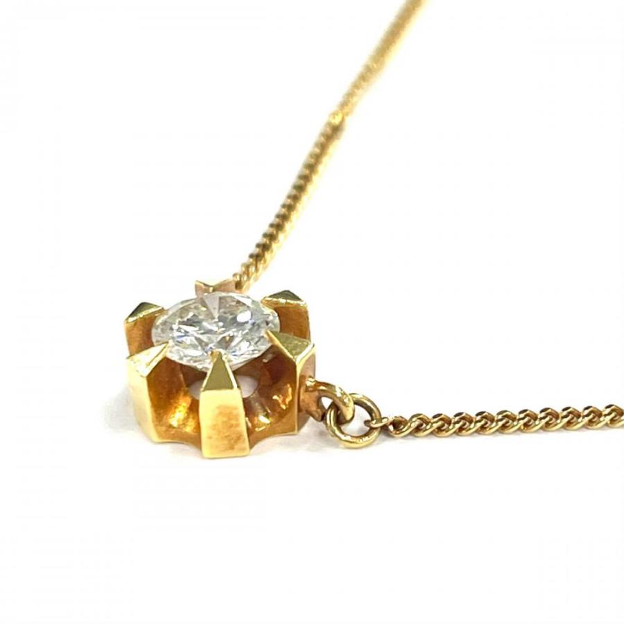 スタッド ネックレス ダイヤモンド 0.39ct K18 2.9g : ゴールドプラザ