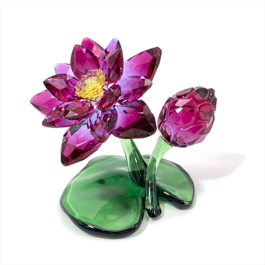 26/未使用品 スワロフスキー クリスタル パラダイス フラワー 置物 SWAROVSKI（スワロフスキー） 蓮 オブジェ 置物 5275716 ロータス お花