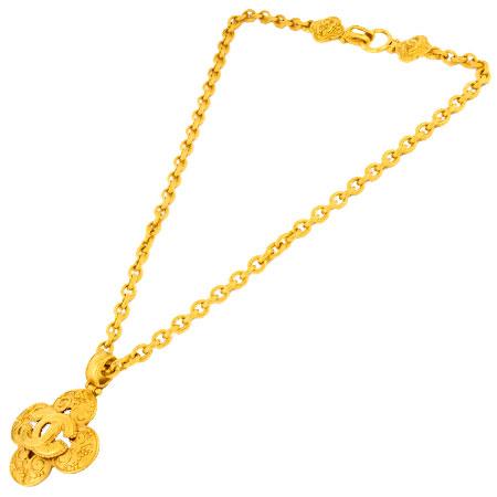CHANEL シャネル　ココマーククローバーネックレス　 ゴールドカラー CHANEL シャネル ココマーク クローバー ネックレス メタル